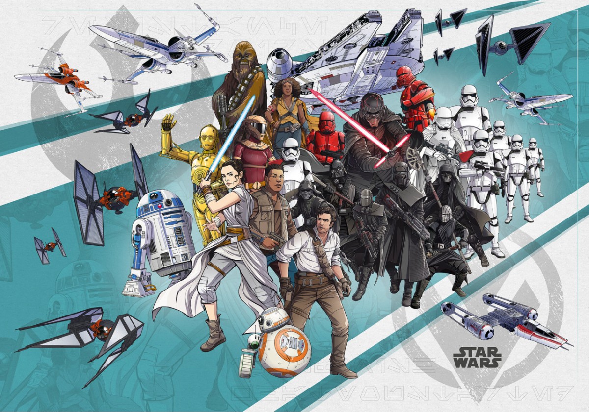 Komar Disney Edition 4 DX8-073 "Star Wars Cartoon Collage Wide"