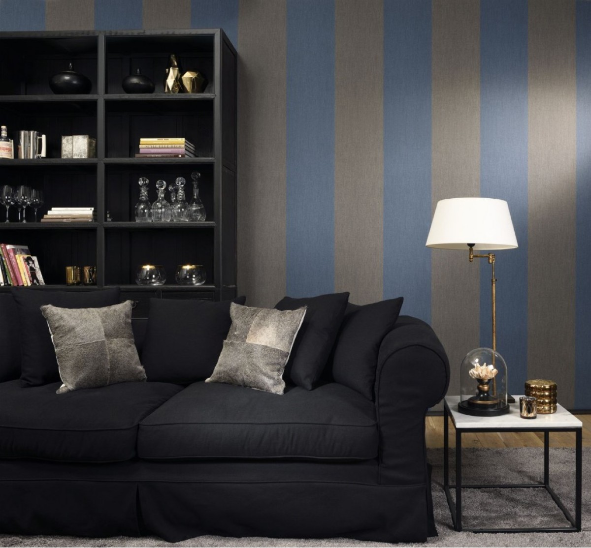 Flamant Les Rayures 30028 Grande Stripe Eléphant et Midnight Blue