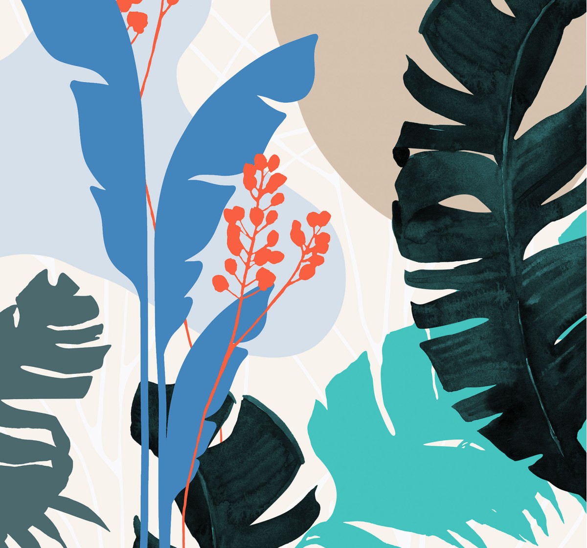 Komar Ink INX6-085 Tropical Shapes