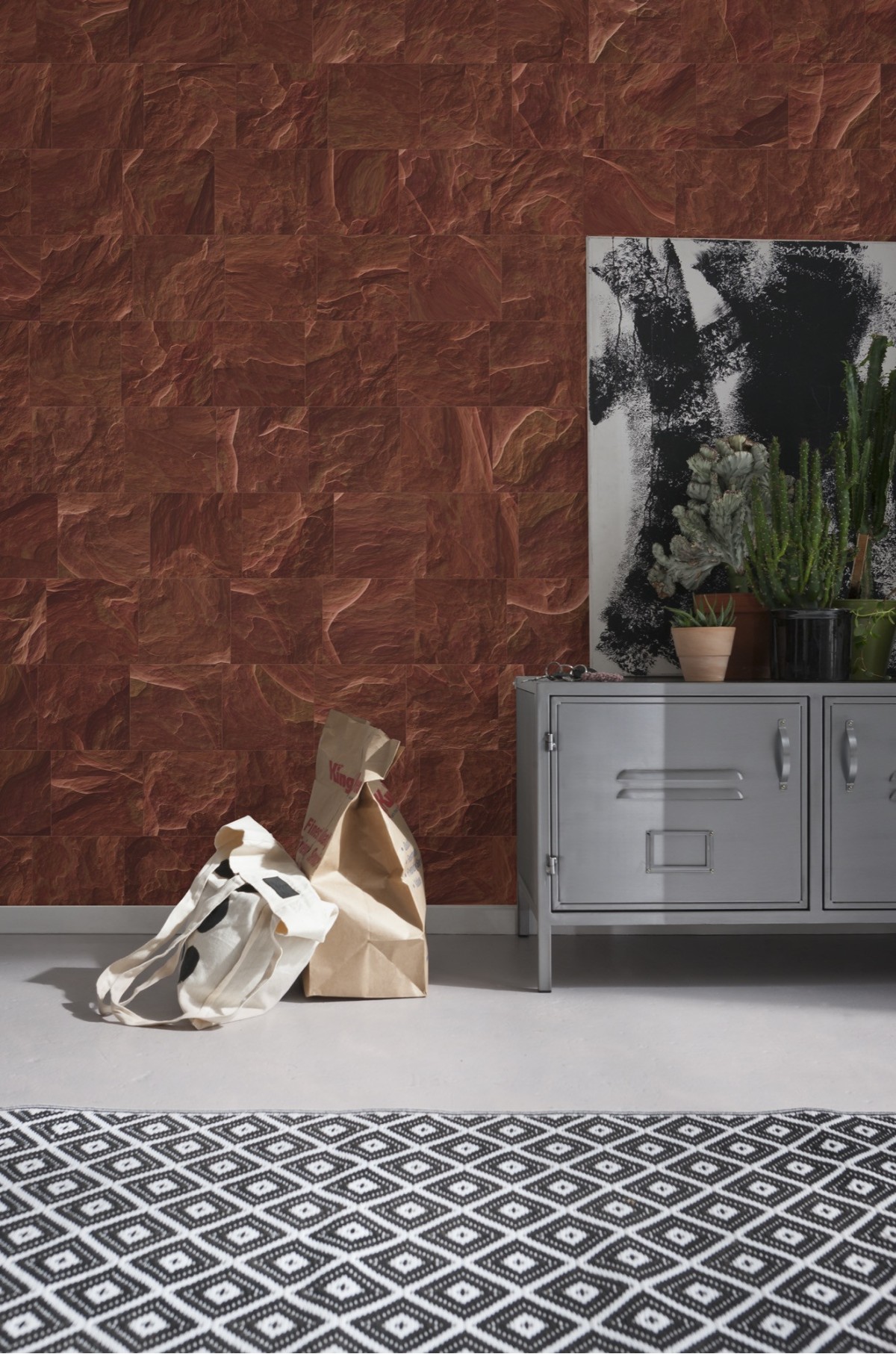 Komar Ink INX8-078 Red Slate Tiles