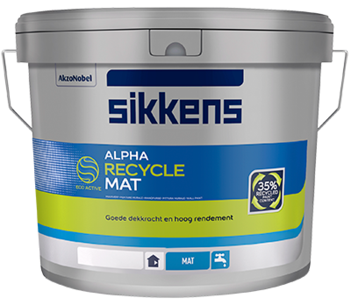 Sikkens Alpha Recycle Mat 10L Wit - RAL 9001- 9002- 9003- 9010- 9016 en RAL 1013