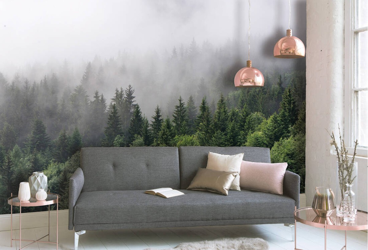 Designwalls DD118602 Foggy Fir Trees