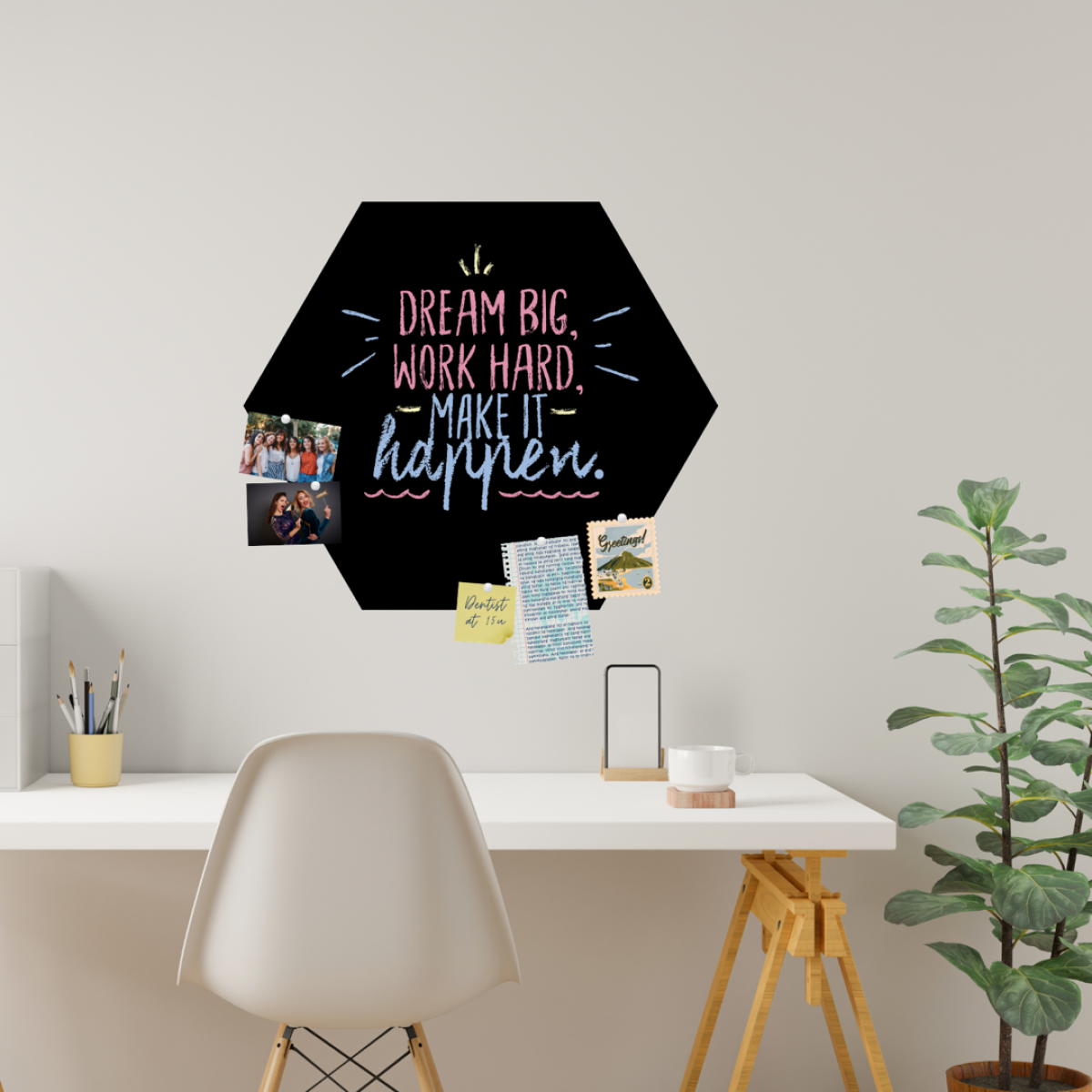 Magnetisch krijtbordsticker Hexagon